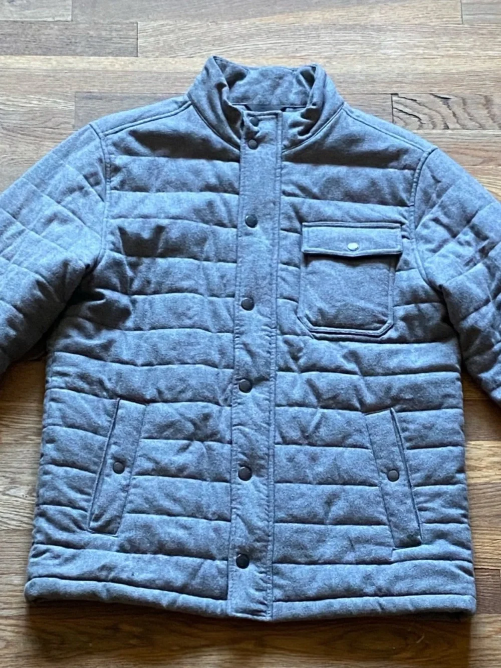 Faherty Mens Light Grey Heather Teton Valley Quilted Jacket